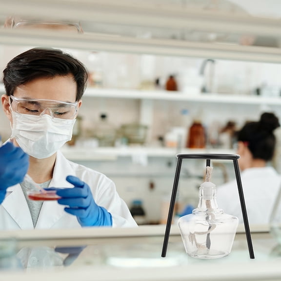 FENGGUIQU 3Pcs Lamp Tripod Stand Portable Iron Holder for Experiment and Education in Black