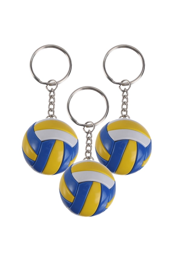 3-Pack Volleyball Keychains, Multi-Color Plastic Sports Key for Car, Backpack, and Everyday Use