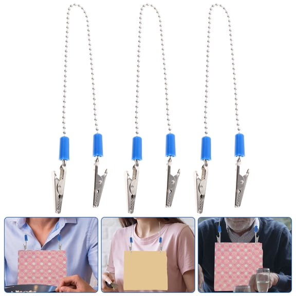 FENGGUIQU 3Pcs Adults Bib Clips Zinc Alloy Assorted Colors Lightweight Practical for Kitchen Use