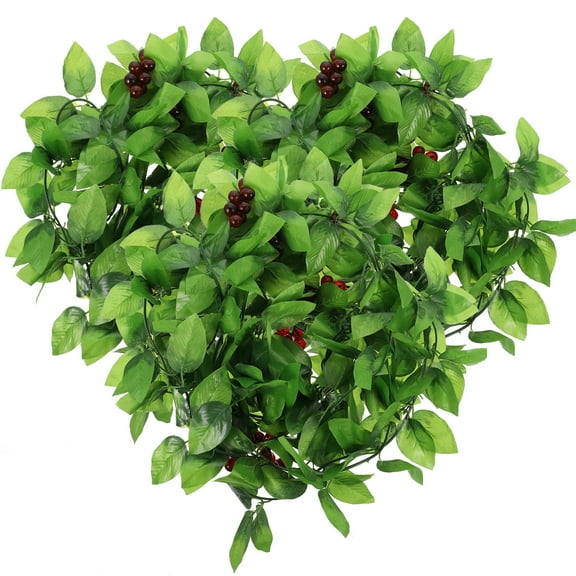 FENGGUIQU 3-Pack Artificial Grape Vine Decorations, Realistic Plastic Green Vines for Party, Home, and Event Decor