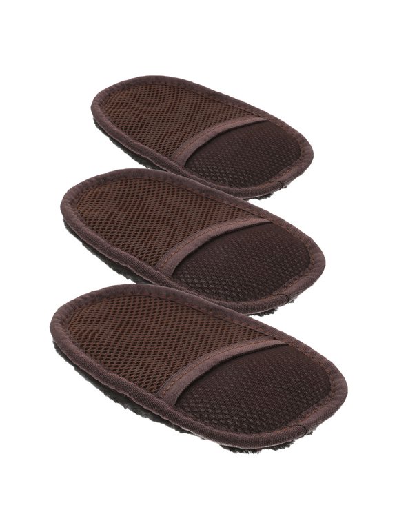 3-Pack Black Shoe Buffing Gloves Soft Fabric for Polishing Shoes and Boots Shine Care