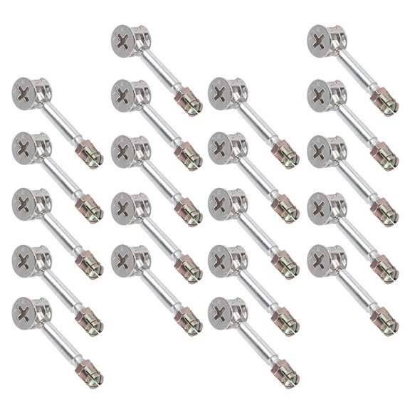 FENGGUIQU 40Pcs Flat Back Furniture Dowel Fastener Plated Silver for Table Wardrobe and Drawer Assembly