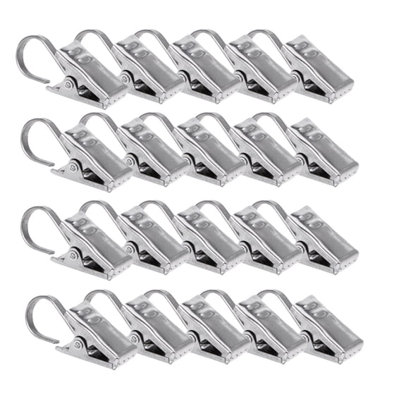 FENGGUIQU 40Pcs Metal Curtain Pin Hooks Silver Gorgeous Style Stable Bathroom Accessories