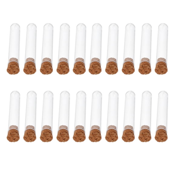 FENGGUIQU 40Pcs Small Plastic Tubes With Caps Transparent Science Test Tubes