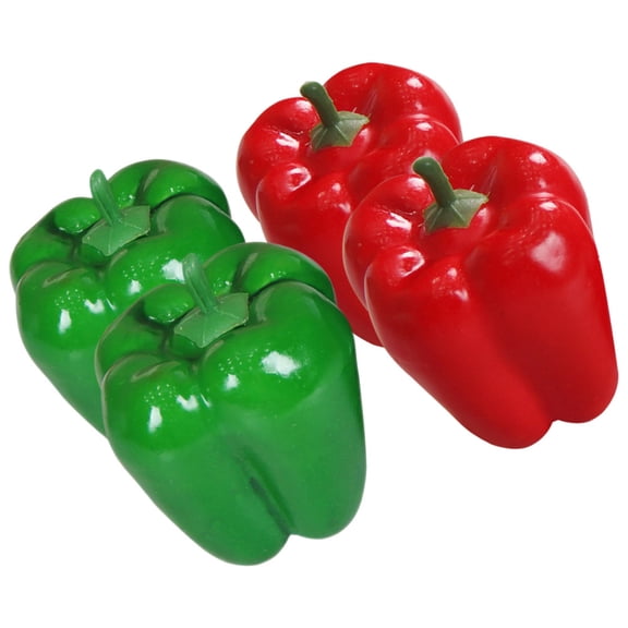 FENGGUIQU 4Pcs Artificial Pepper Decoration Assorted Color Foam Peppers for Bakery Restaurant and Supermarket