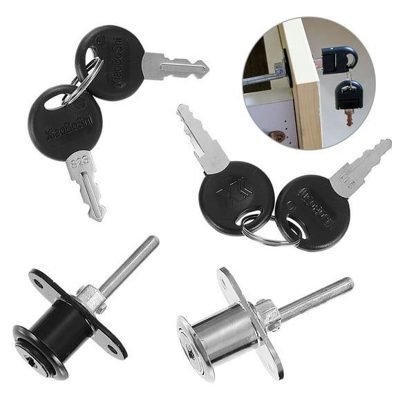 FENGGUIQU 4Pcs Assorted Color Metal Wardrobe Locks for Office Furniture Drawer Cabinet Security