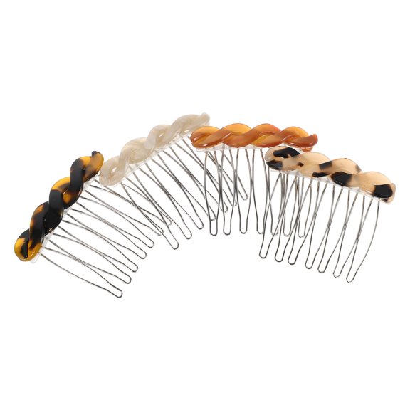FENGGUIQU Acetate Small Side Combs Assorted Colors Hair Accessories 4 Pieces