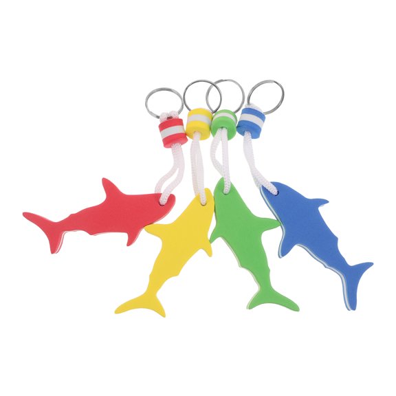 FENGGUIQU 4Pcs Eva Shark Floating Keyring with Slip Resistant Texture for Boating and Water Sports