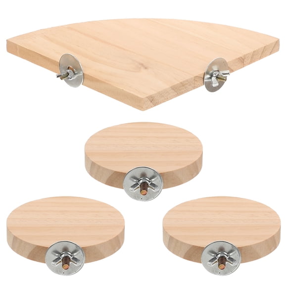 FENGGUIQU Wooden Hamster Platform Set, Creative Design, 4 Pieces for Hamsters, Parrots, Small Pets Accessories