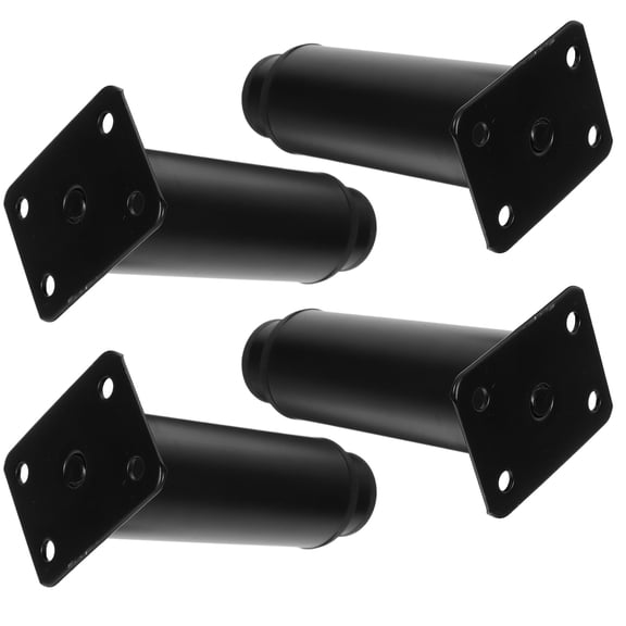 FENGGUIQU 4-Pack Black Rubber Furniture Risers for Desk Legs, Moisture Resistant, Perfect for Study Room and Office Tables