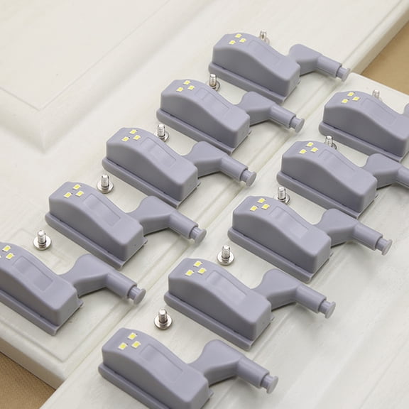 FENGGUIQU 4Pcs Grey ABS Under Cabinet LED Light for Office Cupboard