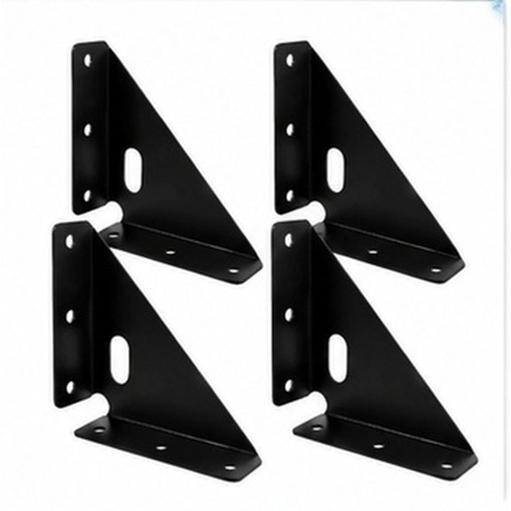 FENGGUIQU 4Pcs Heavy Duty Triangle Corner Brace Brackets Black for Wood Furniture Bed and Cabinet Support