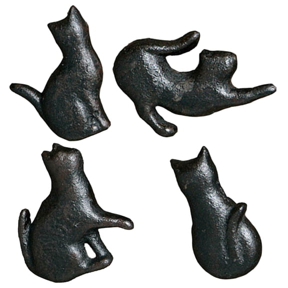 FENGGUIQU 4Pcs Iron Cat Shape Door Handle Metal Drawer Pulls Decorative Cabinet Handles Assorted Color
