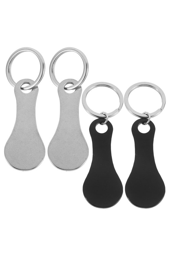4Pcs Metal Cart Tokens with Unique Shape for Easy Pulling and Portable Key Rings