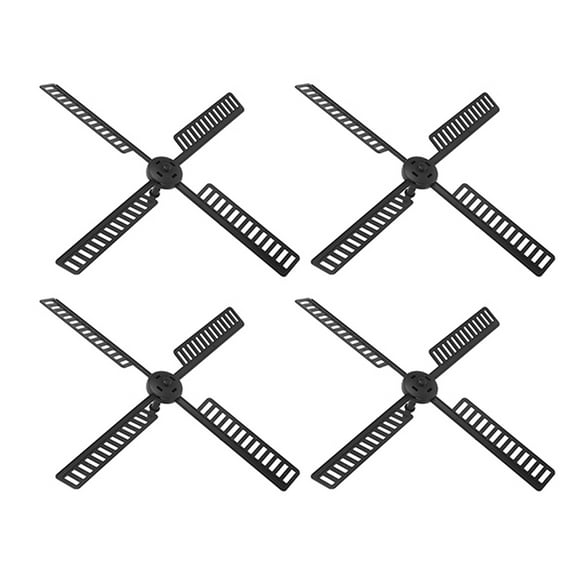 FENGGUIQU 4Pcs Outdoor Plastic Wind Pinwheels Black for Garden Windmill Insert