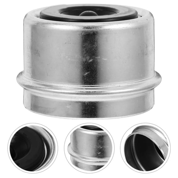 FENGGUIQU 4Pcs Plated Silver Trailer Bearing Caps with Durable Metal Construction for All Weather Conditions