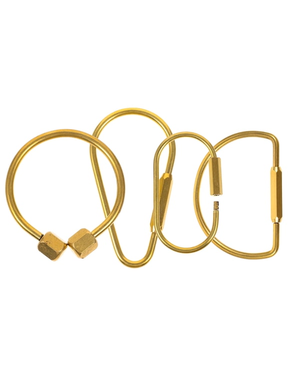 Brass Key , Golden Screw Lock Keychain for Craft Projects, 4 Pack