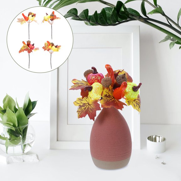 FENGGUIQU 4Pcs Simulation Maple Leaf Branches with Assorted Colors for Fall Home Decoration