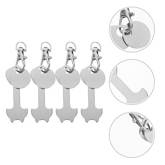 FENGGUIQU 4-Pack Shopping Cart Tokens Keychain Set, Portable Smooth Design Token Pendant for Easy Checkout