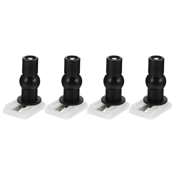 FENGGUIQU 4Pcs Black Toilet Seat Hinge Compatible with Wooden Metal Plastic Toilet Lids