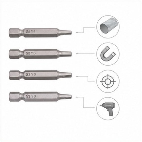 FENGGUIQU Triangle Head Screwdriver Bits Plated Silver Durable for Power Tools 4Pcs