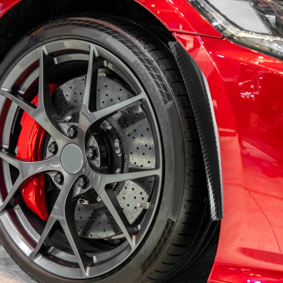 FENGGUIQU 4Pcs Universal Carbon Fiber Bumper Wheel Rim Protector Strip for Automotive Exterior Use