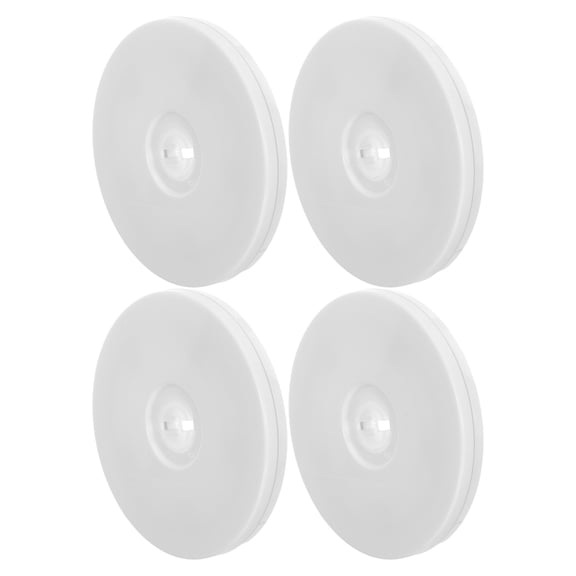 FENGGUIQU 4Pcs White Round Tray Base for Dining Table Rotating Stand with Smooth Spin