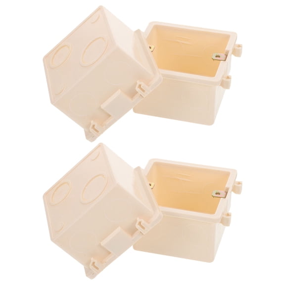 FENGGUIQU 4Pcs White Plastic Junction Box Wall Mounted Socket Box Fire Resistant Design