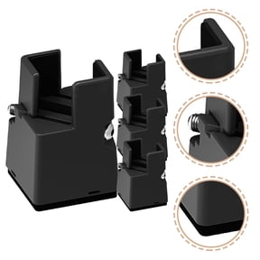 FENGGUIQU 4-Pack Adjustable Furniture Risers for Beds and Sofas, Black Steel Platform Bed Riser with High Load Capacity