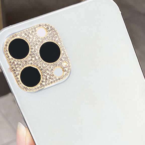 FENGGUIQU 4-Pack Camera Lens Protectors with Rhinestone Cover Guards, Scratch-Resistant Film, Secure and Fit