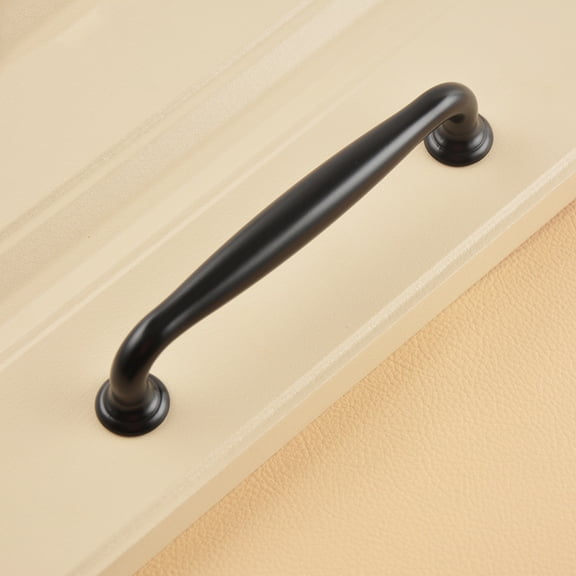 FENGGUIQU 4-Pack Minimalist Black Aluminum Drawer Handles, Cabinet Pulls for Kitchen, Bathroom, Furniture