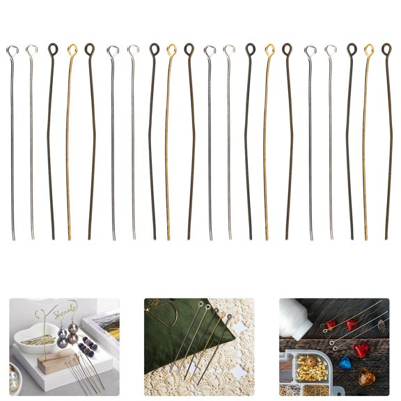 FENGGUIQU 500Pcs Head Pin for Jewelry Multi Beaded Links for Jewelry Creation by Jewelry Makers