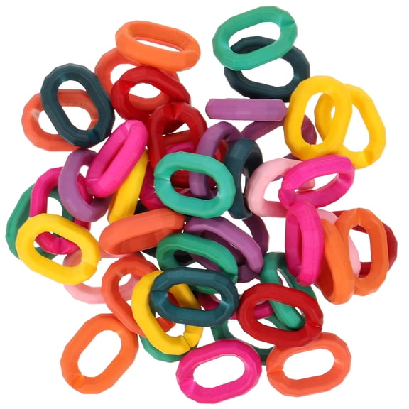 FENGGUIQU DIY Acrylic Chain Link Rings Safe and Durable for Crafts 50Pcs
