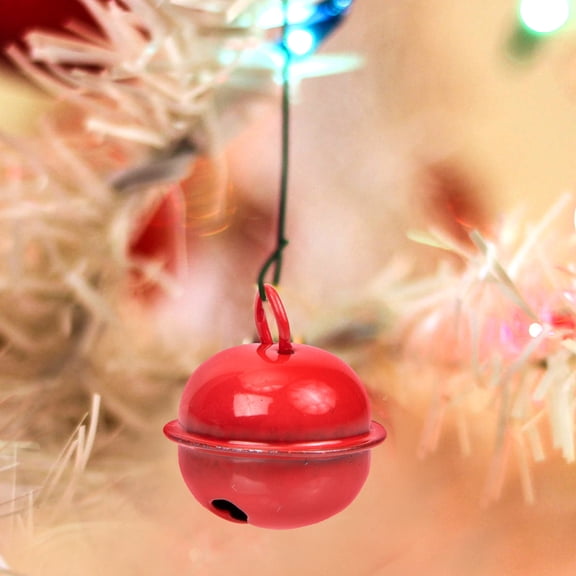 FENGGUIQU 50Pcs Iron Christmas Bells Red Hanging Pendants for Holiday Decoration