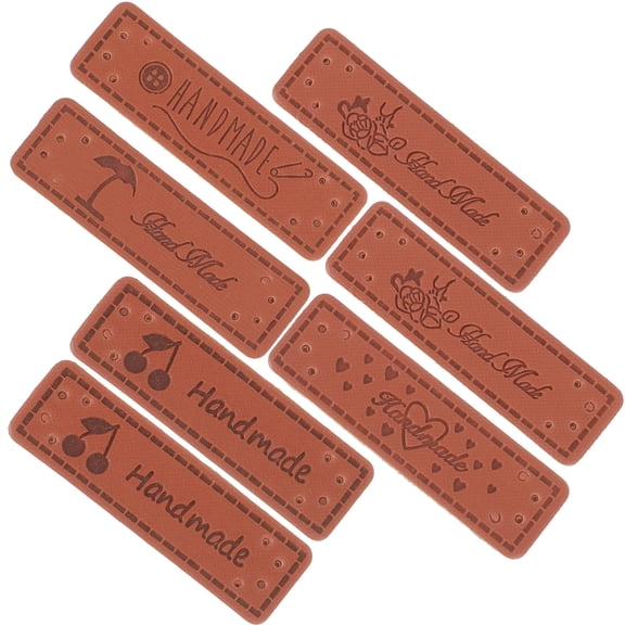 FENGGUIQU 50Pcs Handmade Tags Sewing Labels Brown Fabric Clothes Labels for DIY Knitting Accessories