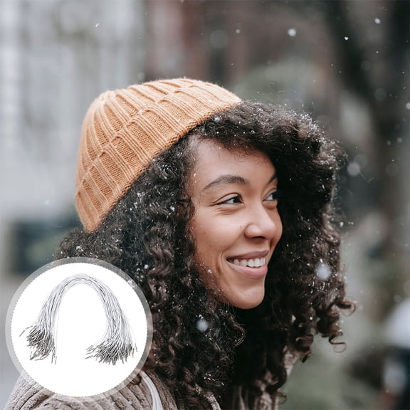 FENGGUIQU 50Pcs Silver Elastic Barbed Cord for DIY Mask Making Hats Clothes and Handmade Accessories