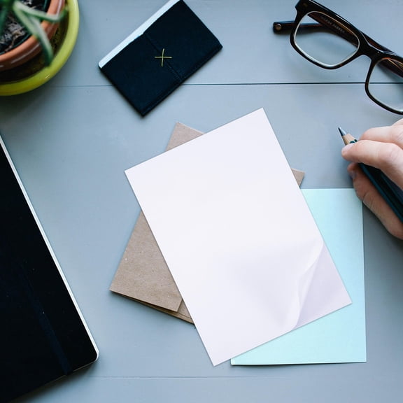 FENGGUIQU 50Pcs Single Sided Adhesive Paper Sheets for Craft Tape and Scrapbooking