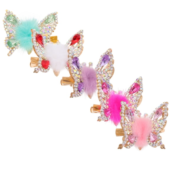 FENGGUIQU 5Pcs Butterfly Hair Clips Moving Wings Metal Hairpins Assorted Colors for Beach School and Vacations
