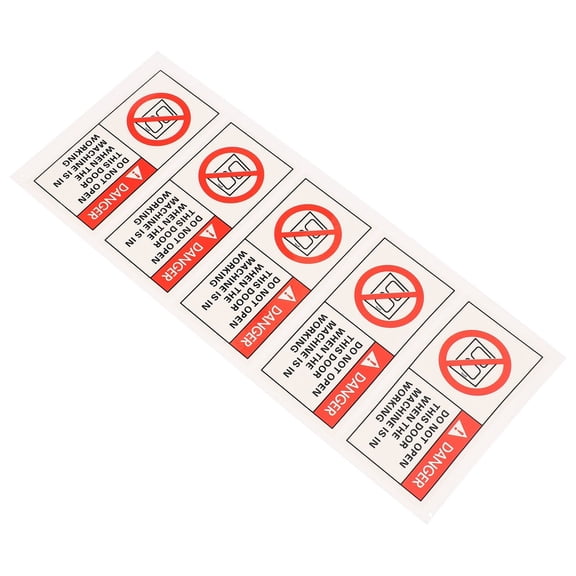 FENGGUIQU Warning Decals Black PP Easy to Use for Machine and Equipment Security