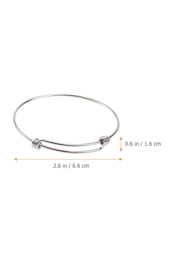 5Pcs Stainless Steel Expandable Bangles Adjustable Wire Bracelets for Wrist Decor