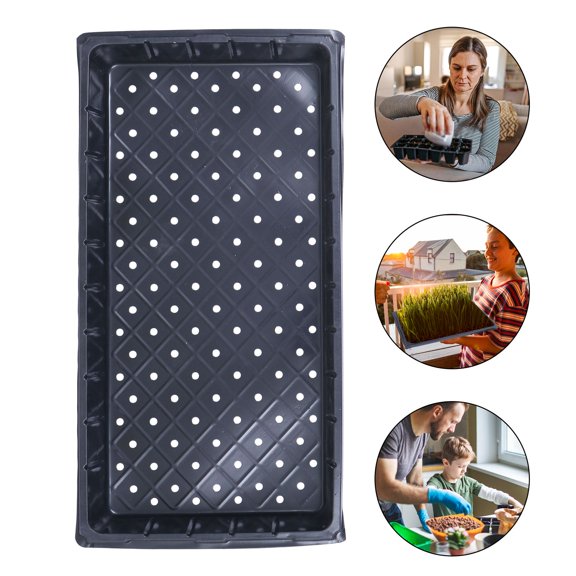 FENGGUIQU 5Pcs Garden Starter Tray Black Lightweight Plastic for Easy Plant Rooting