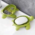 thumbnail image 1 of FENGGUIQU 5-Pack Multi-Functional Turtle Soap Holder Tray in Green with Self-Draining Design for Bathroom Use, 1 of 7