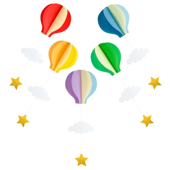 FENGGUIQU 5-Pack Paper Hanging Cloud Decorations for Baby Showers, Birthday Parties, Holidays, Festivals, and Celebration Events