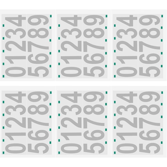 FENGGUIQU 6 Sheets of Number Stickers Vinyl Assorted Color for Homeowners