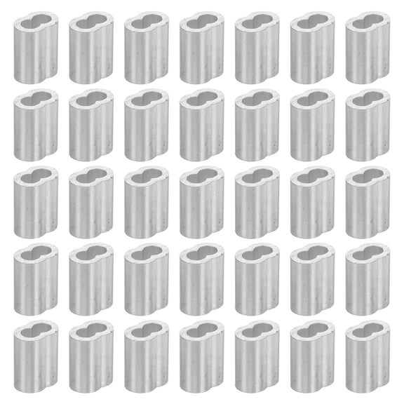 FENGGUIQU 60Pcs Aluminum Wire Rope Crimp Sleeves Compact Metal Cable Crimping Sleeves for Secure Connection