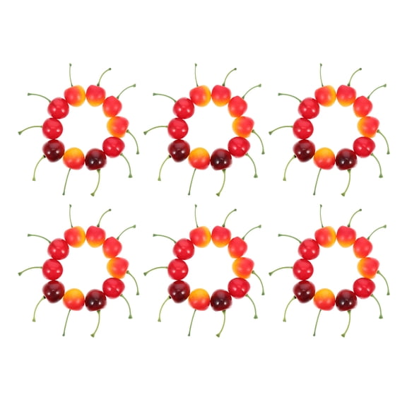 FENGGUIQU 60pcs Cute Cherry Stuff Red Plastic Decoration Photo Studio Props Ornaments