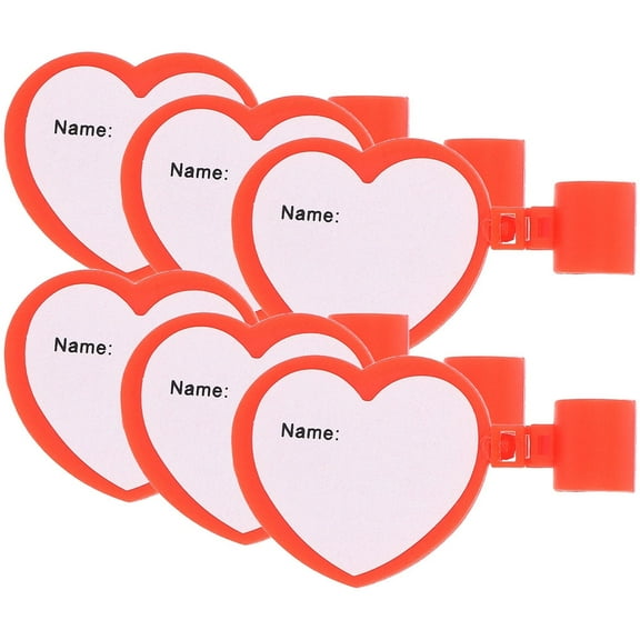 FENGGUIQU 6Pcs Home Use Red Stethoscope Name Cards for Medical Tube Identification