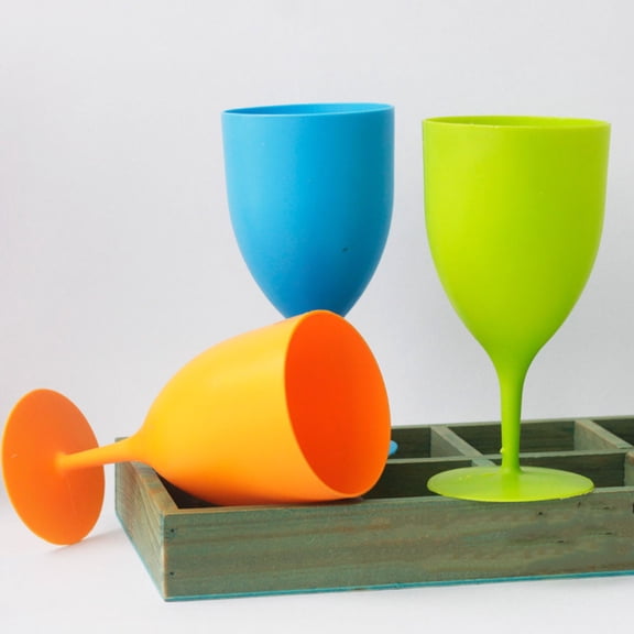 FENGGUIQU 6Pcs Fancy Cups for Party Assorted Color Plastic Goblet Shape for Friends