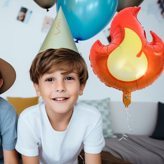 FENGGUIQU 6Pcs Flame Shaped Balloons Aluminum Film Party Decorations for Birthday Celebration