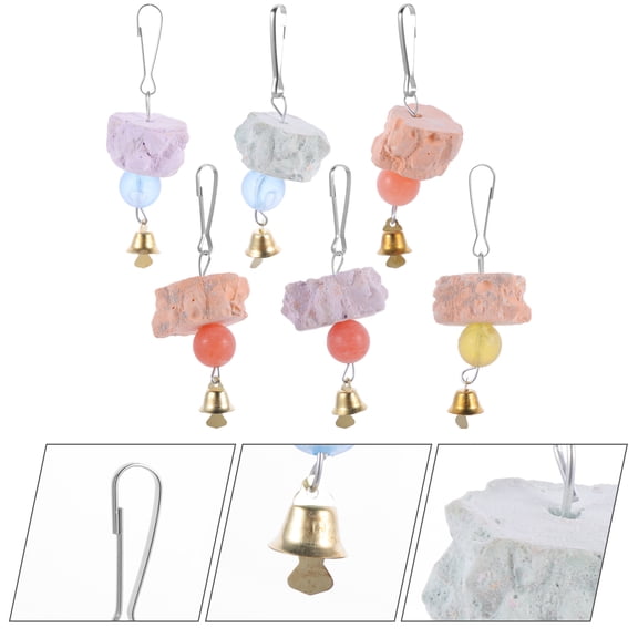 FENGGUIQU 6Pcs Portable Parrot Chewing Stone Decorative Bird Beak Trimmer